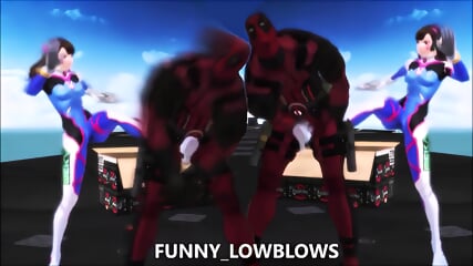 nomercy norules DEADPOOL BALLBUSTING anime kick in the balls at 0.42 & nut punch at 0.53