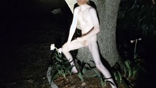 Frigging bum and smashing a tree in the moonlight