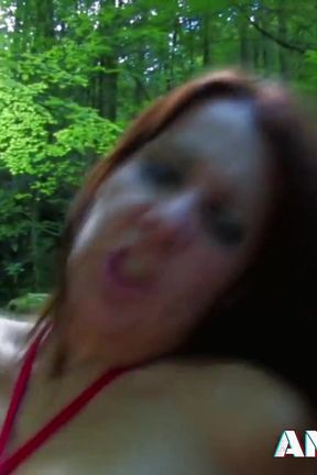 Small tits Shannaya Tweeks found in the woods and fucked