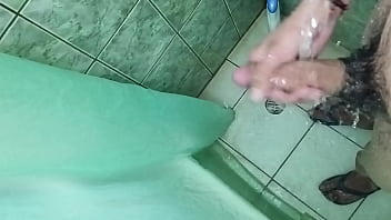 big cock cumshot in the shower