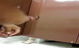 employee of the mall banging in his spare time in a public toilet