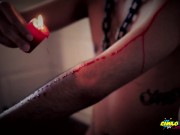 Horror Porn Candle Wax Ritual Summon A Sex Demon And Loud Cumshot Halloween