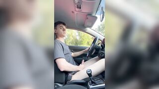 driving with stiff jizz-shotgun