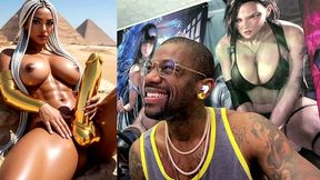 beautiful egyptian transgender with a hard gold girl cock cumming near the pyramids, ai generated