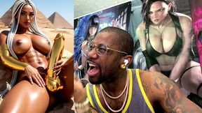 beautiful egyptian transgender with a hard gold girl cock cumming near the pyramids, ai generated