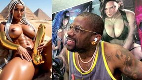 beautiful egyptian transgender with a hard gold girl cock cumming near the pyramids, ai generated