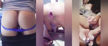 Femboy Booty shorts squirted while shaking tight anal cum