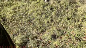 Amateur cutie in a raincoat gets fucked in the park