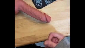 Comparing his sissy clit with a BIG FAT COCK and then cums on it Starring GAY BOY VINNY