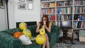Violet Blows a Large Clown Figurine Balloon (MP4 - 720p)