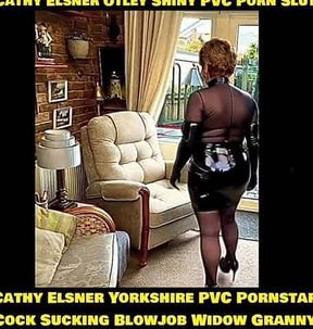 Kinky Cathy Shiny Tight PVC Plastic See Through Skirt High Heels Stockings Curvy Thighs Pornstar Otley Slut Widow Granny PVC Cathy Parading In Her Conservatory Exposed in Her Shiny Sexy PVC Clothing and High Heels Costume in Front of Neighbours