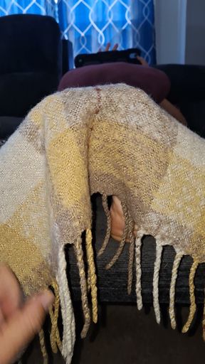 Peek a boo feet under the covers