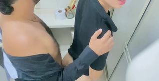 Cruising Thug Man Fucks Effeminate Gay Asshole Bareback in Gas Station Bathroom, Fucks Him Hard and Cums Inside