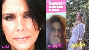 TRIPLE SNEEZE 3000! SNEEZE EXPLOSION TRIFECTA! MIA, CAROL AND DONNA! (ALL BRAND NEW NEVER BEFORE RELEASED FOOTAGE!) WMV