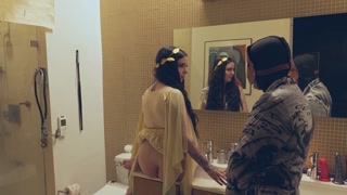 Lily Thot manifests at the Toilet Goddess for rough anal play