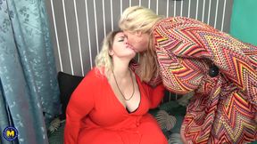 Two Horny Curvy Mature Ladies With Big Tits Having Lesbian Sex! - MatureNl