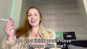 Smoking MILF humiliates with her feet and gives JOI