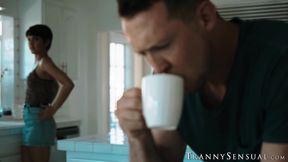 TS Daisy Taylor catches stepdad Pierce Paris jerking then fucks him