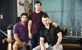 Three guys making each other happy anally