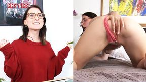 Squealing Sausage - 20-Year-Old Lia Fingers Her Shaved Cunt&#x270C;