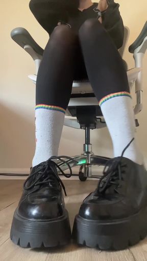 Sock-loving foot fetishist finds a new obsession with stockings and shoes