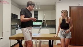 Stepaunt Disgusted by Her Stepnephew's Perverse Request to Help Her with the Internet Gets Excited by Snotting His Cock