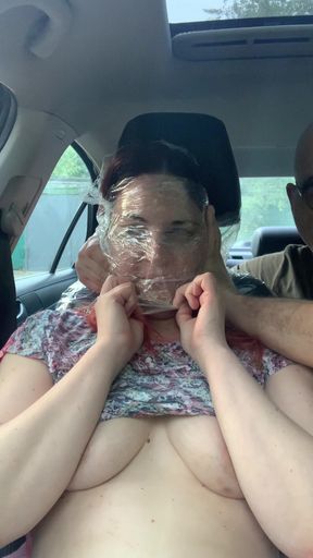 Plastic Wrap Breathplay in Car Outdoor