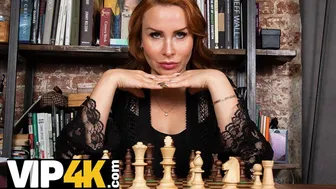 Busty Russian cougar fucks her young chess rival after beating him