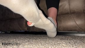 Ripped Sock Fetish Wiggling Toes POV