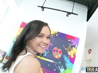 TRUE ANAL Zoe Bloom has her taut booty creampied