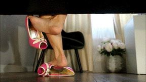 Shoeplay , sexy pink high heels in game MP4
