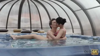 Gorgeous brunette teen loves wild anal sex with mature stepdad