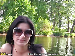 Hot pick up chick going for a row and fucking
