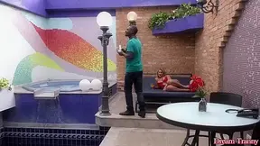 Blonde Tranny Pamela Lenvisk Sucks a BBC Before Taking It Up Her Asshole