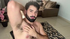 hairy armpits worshipping and cum on chest - vincent and vitor