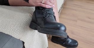Cuck Slave Cleans Kiffa Dirty Boots and Cum on His Pants