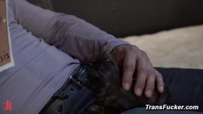 Gagged shemale bound and anal fucked