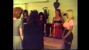 Vintage Orgy with Beautiful Busty MILFs Licking and Fucking Each Other's Pussy with Strapon