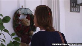 Horny teen Riley Mae fucked hard by two big cockzillas