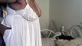 modeling new negligee for distant lover