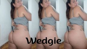 Wedgies with black thong