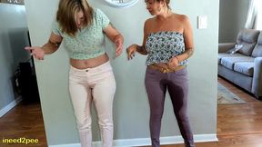 2 girls wetting their pants together omorashi pissing