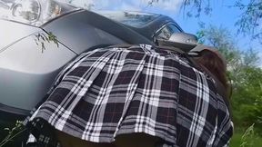 Hot MILF Washes Car Without Panties