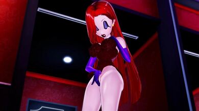 Redhead fingers herself to cartoon climax in hotel suite