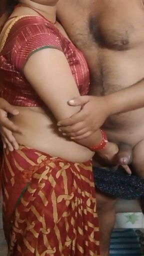 Very Beautiful Indian Bhabhi in Red Saree