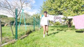 without panties in the park