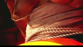 Horny blonde gets fucked while their tied up chick sitting next to her