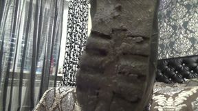 Lick my dirty riding boots bitch and cum