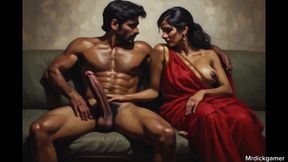 Horny indian couple with neighbour girl shared hot threesome sex hd video