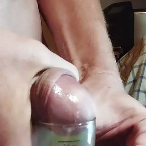 Creamy cumshot in a glass